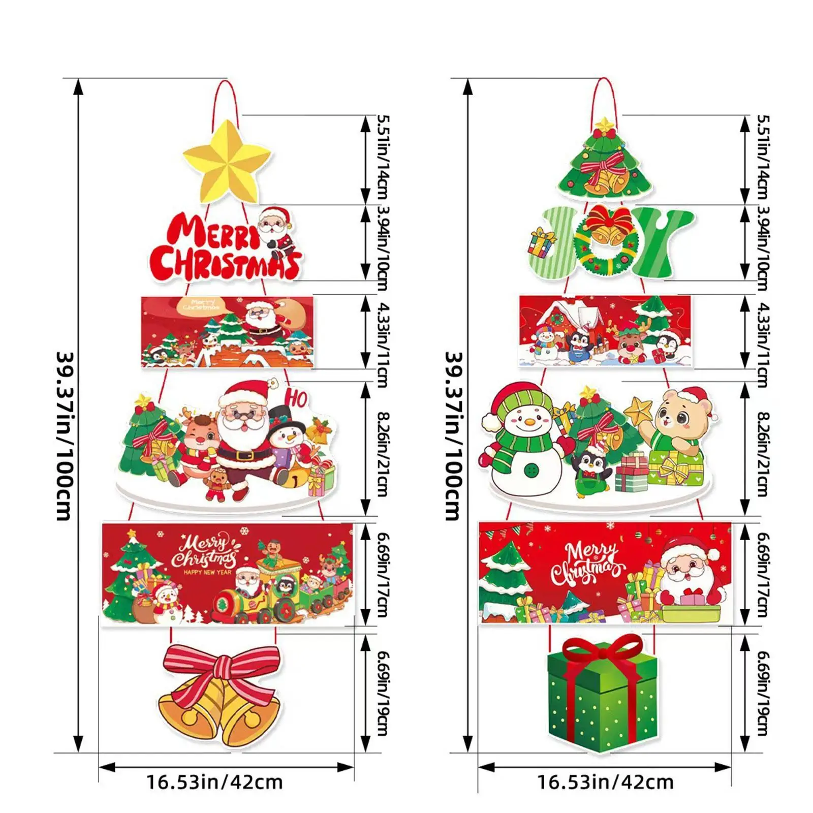 Christmas Cartoon Door Sign Paper Funny Room Door Decor for Walls Decoration Indoor Outdoor Holiday