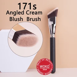 171S Angled Liquid Powder Makeup Brushes Cream Blush Brush Liquid Foundation Blending Brush Angled Foundation Make up Brush