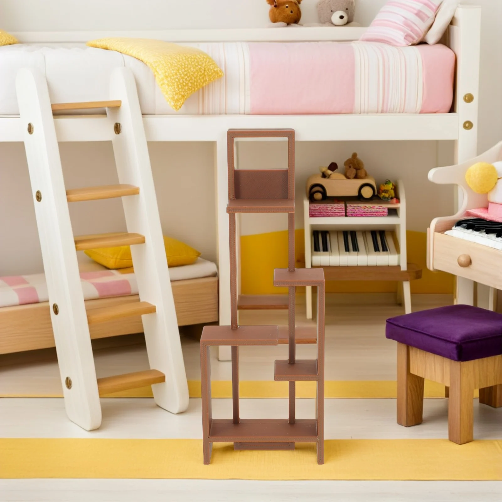 

Miniature Dollhouse Storage Shelf 1:12 Versatile Display Rack Tiny Bookcase Cabinet Furniture DIY Accessories Dollhouse Bookcase