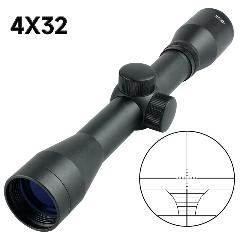 

4x32 Tactical Metal Long Scopes Reflex Range Finder Reticle Adjustable Riflescope Hunting Accessories 11mm/20mm Rail Mount