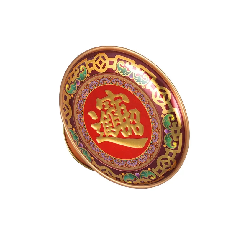 DSA Buddha offering alloy fruit plate Buddha front offering plate Household offering lotus flower tribute plate Guanyin God