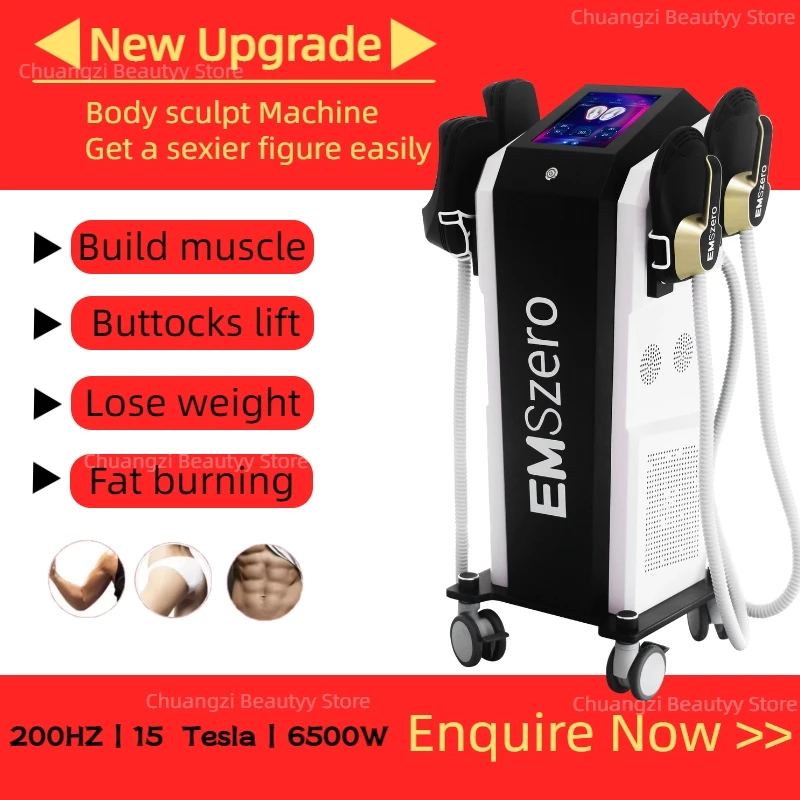 

2024 New Muscle Stimulator Build Ems Slim Fat Burn Loss 15 Tesla 6500W 200hz Intensity Electromagnetic body Sculpting Machine