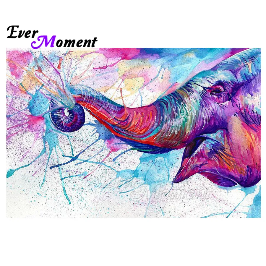 

Ever Moment Diamond Painting 5D DIY Colorful Elephant Nose Decor Handmade Full Square Drill Diamond Embroidery Mosaic ASF1705