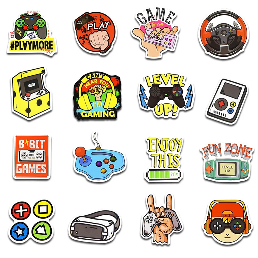 50PCS Cartoon Game Console Personalized Sticker Graffiti Creative Helmet Toy  Mobile Phone Computer Refrigerator Desk Decoration