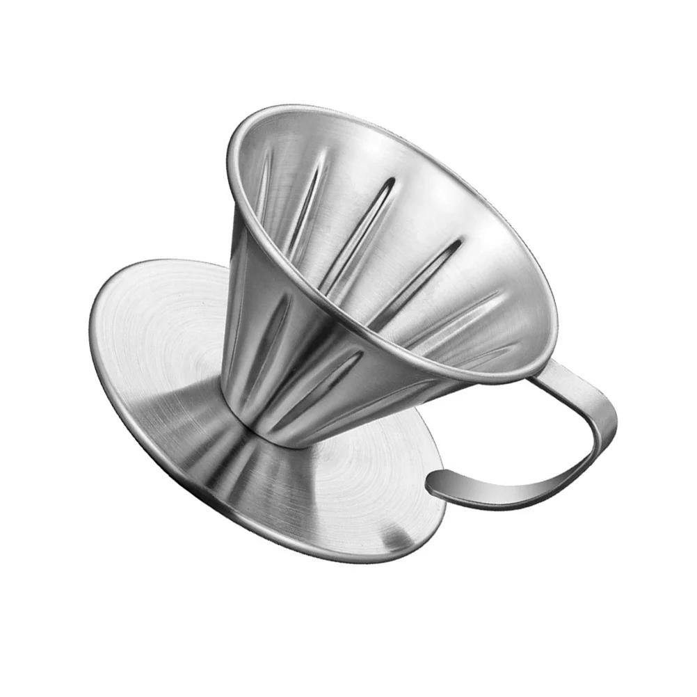 

Stainless Steel Coffee Dripper Reusable Coffee Filter Cup Precision Cone Shape for Home Brewing with Filter Paper Compatible Tea