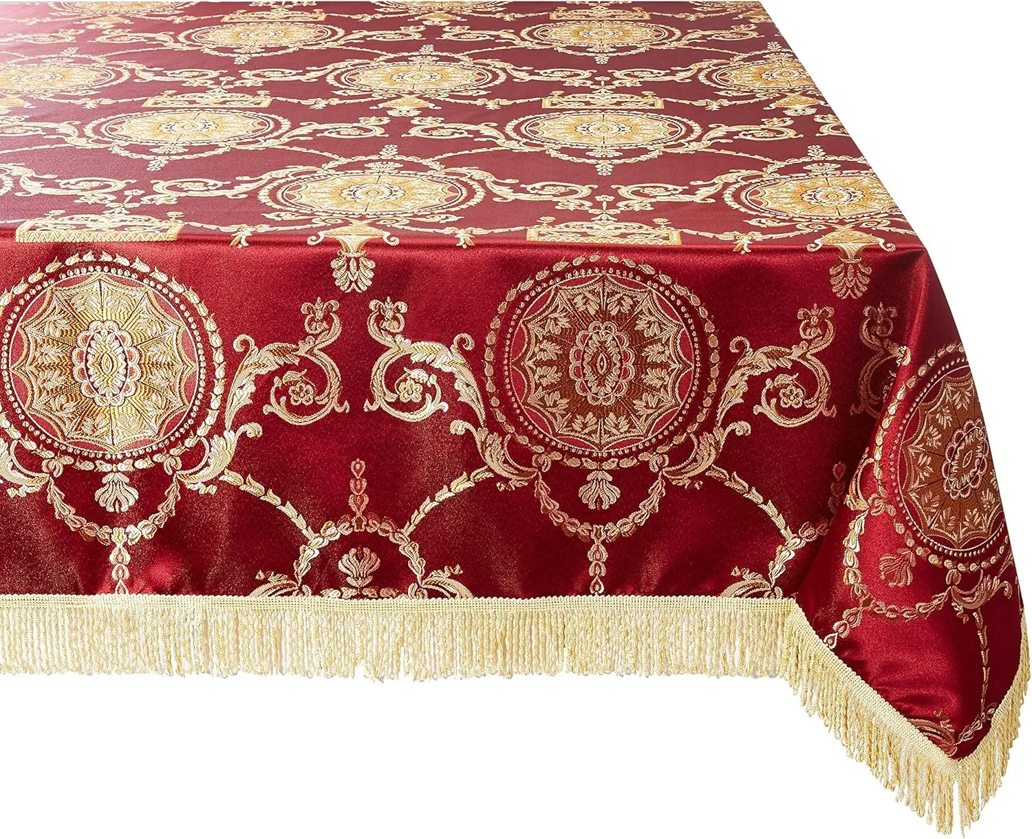 

Linen Prestige Damask Design Tablecloth Burgundy 60' by 102' Oblong/Rectangle