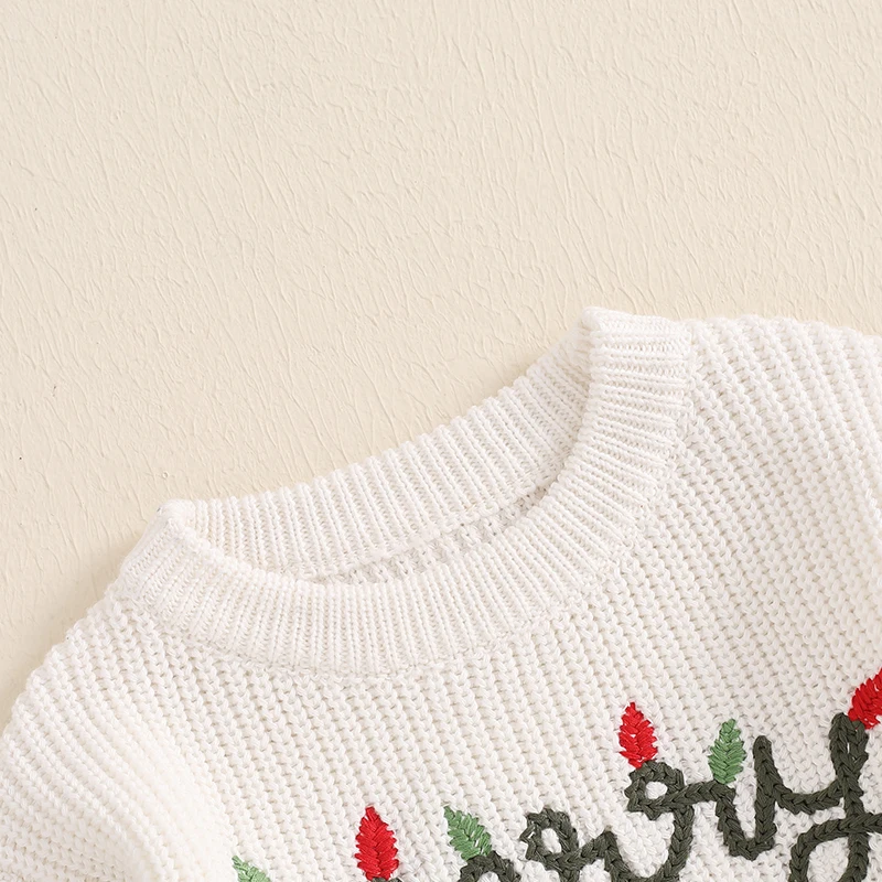 Toddler Baby Boy Girl Christmas Sweater Long Sleeve Knit Pullover Top Newborn Fall Winter Clothes