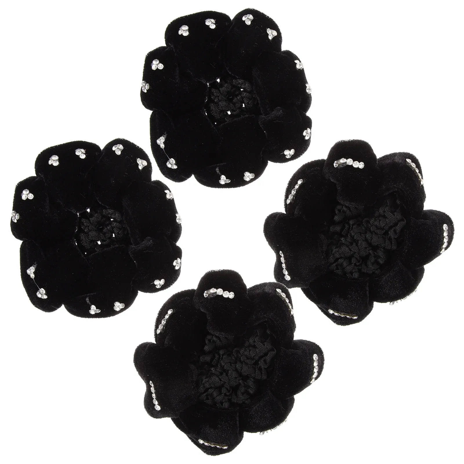 

4Pcs Chic Hair Bun Cover Net Women Hairnets for Buns Elegant Hairstyle Enhancer for Nurse Waitress Dancer Ballet Hair