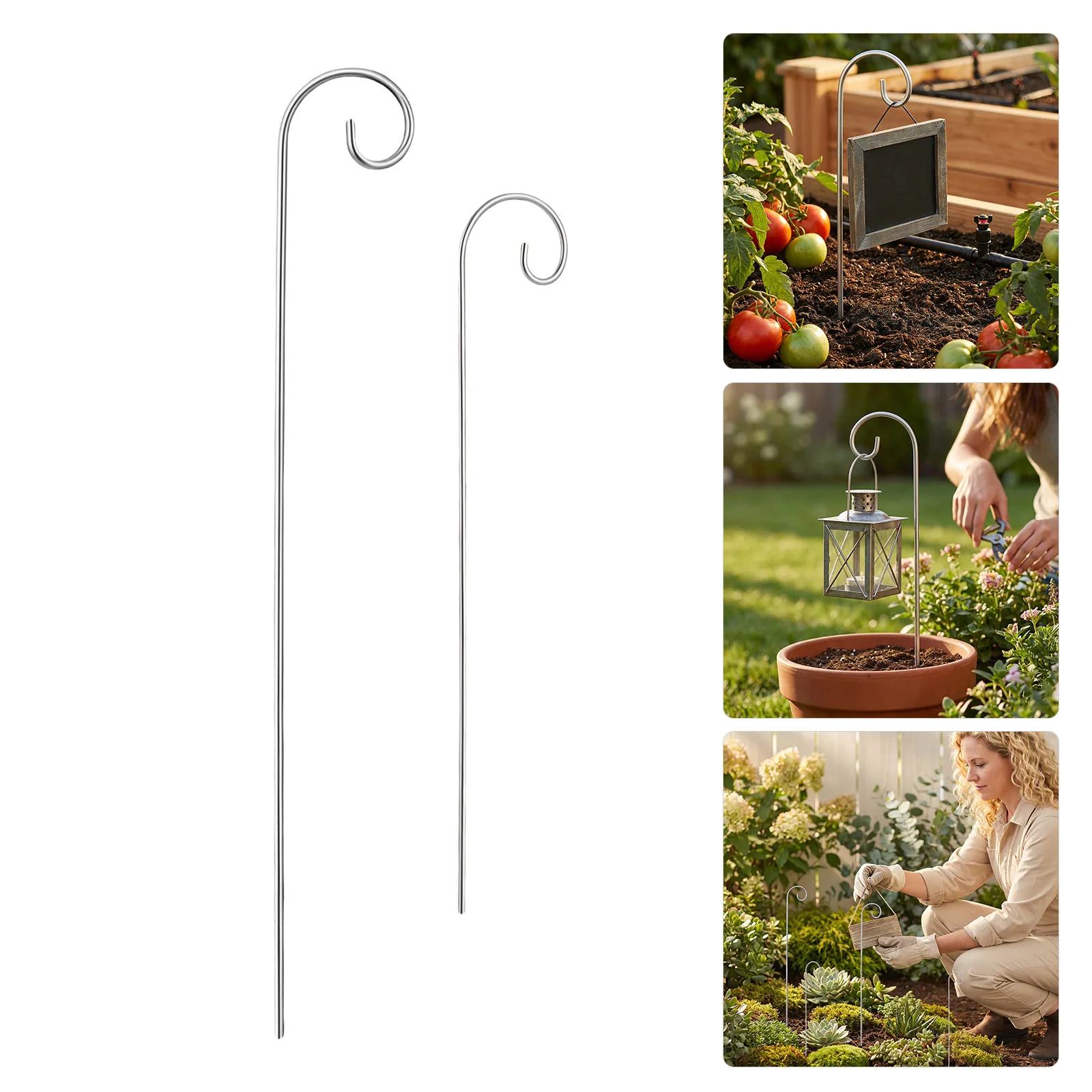 24Pcs Garden Shepherd Hooks Heavy Duty Iron Plant Tag Holders Outdoor Plant Marker Stakes for Hanging Signs Garden Shepherd Hook