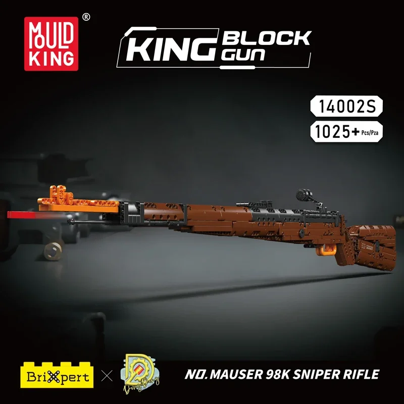 Mould King 14002 1117PCS Block Gun Toys The MOC 98K Sniper Rifle Building Block Set Assembly Brick Gun Model Kids Christmas Gift
