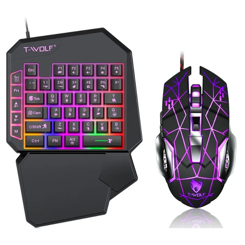 

TF900 Gaming Keyboard Set One Hand Keyboard Mouse Converter IOS Tablet Peripheral Mobile Game Converter Backlight Accessories