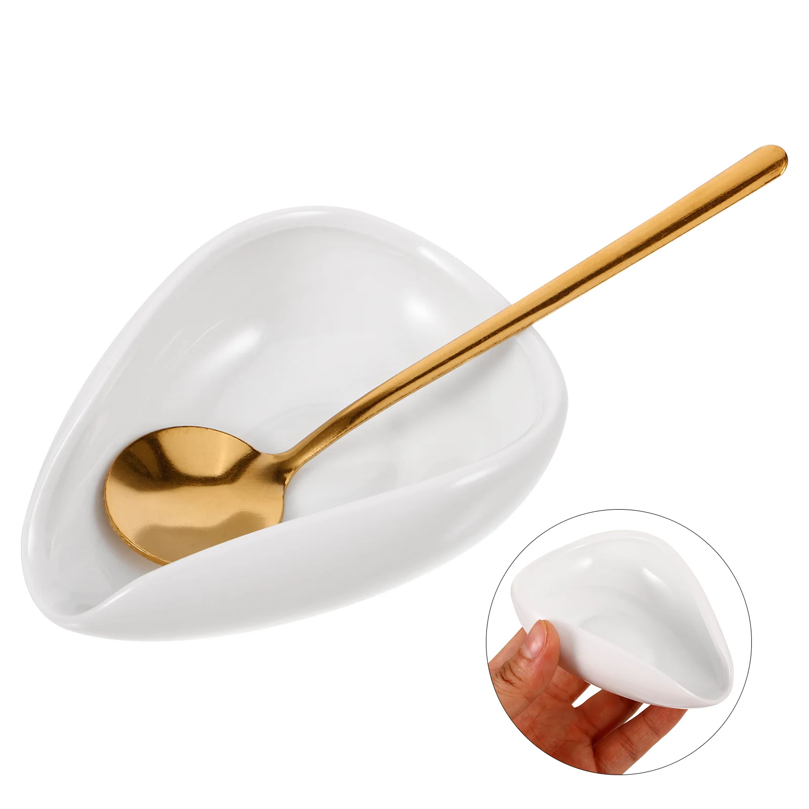 

1Set Coffee Bean Measuring Tray Ceramic Holder Spoon Ergonomic Design Sturdy Storage Multi-Function Bean Dosing Plate Espresso