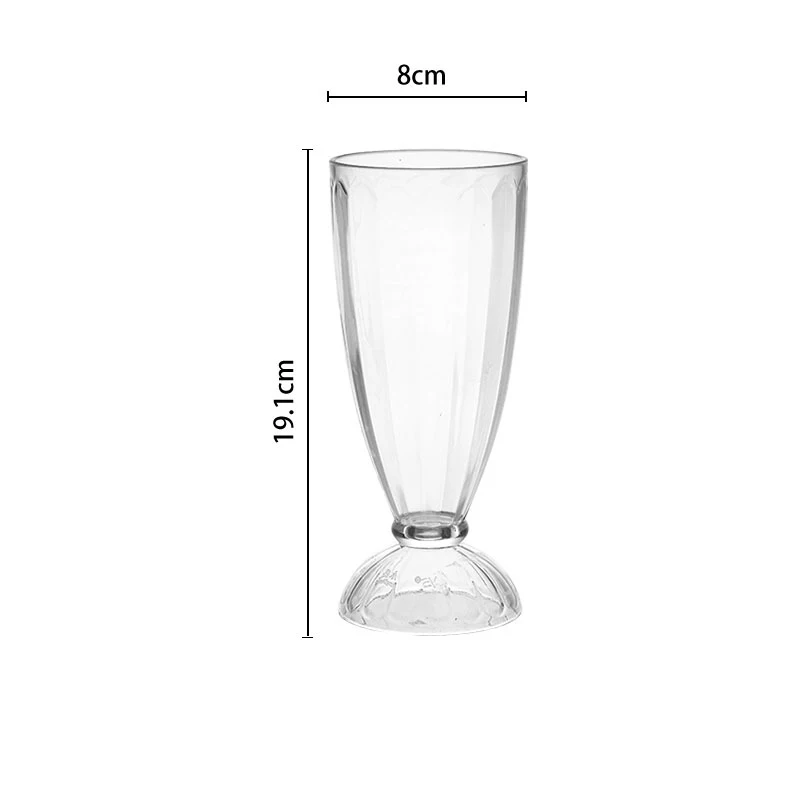 12oz Goblet 380ml Cocktail Ice Cream Cups Dessert Yogurt Pudding Mugs Creative Milk Shake Cold Water Glass Transparent Fruit Cup