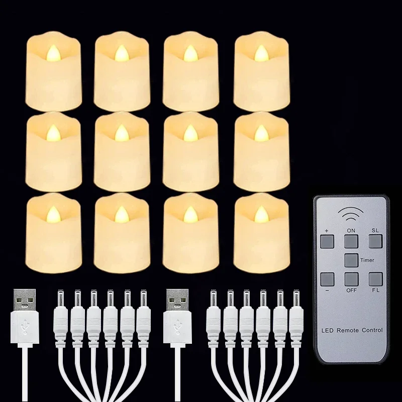Wiederaufladbare Led Kerzen Timer Fernbedienung LED Licht Flammenlose Für Hochzeit Zimmer Garten Urlaub Beleuchtung Wohnkultur Tee Kerze Lampe – Detail 1