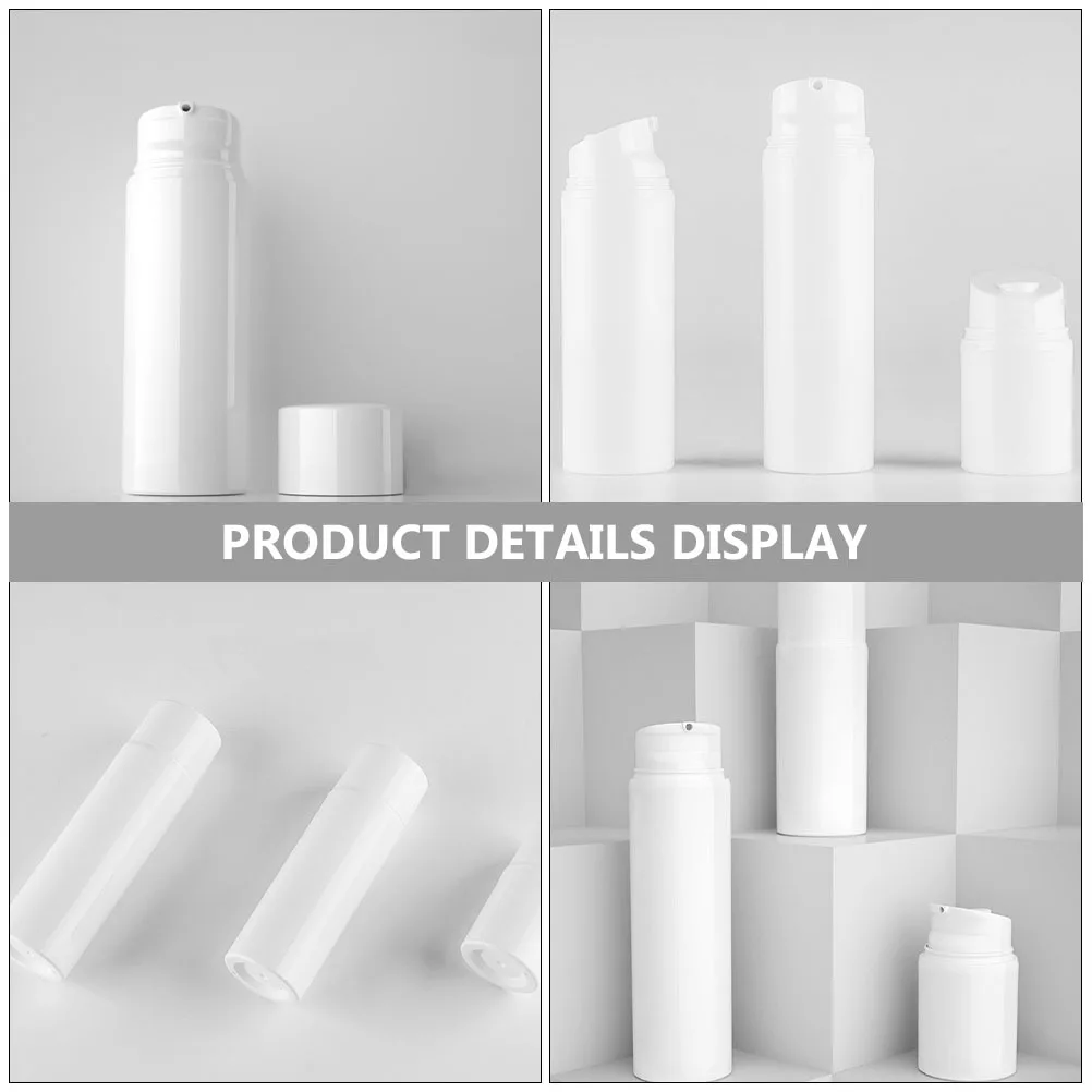 

4Pcs Refillable Dispenser Bottles Airless Plastic Press Pump Portable Leakproof Storage Bottles Perfect for Travel