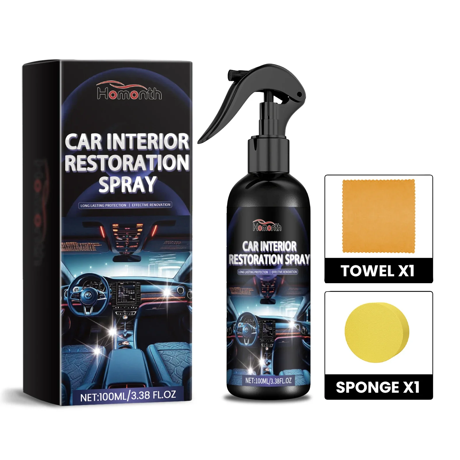 Homonth Automotive interior Retreader Deep cleaning, waterproof and anti-fouling Reconditioning interior maintenance cleaner