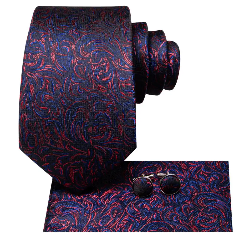 Hi-Tie Purple Lilac Floral Striped Silk Elegant Tie For Men Groom Wedding Men Necktie Pocket Square Cufflink Accessory Wholesale