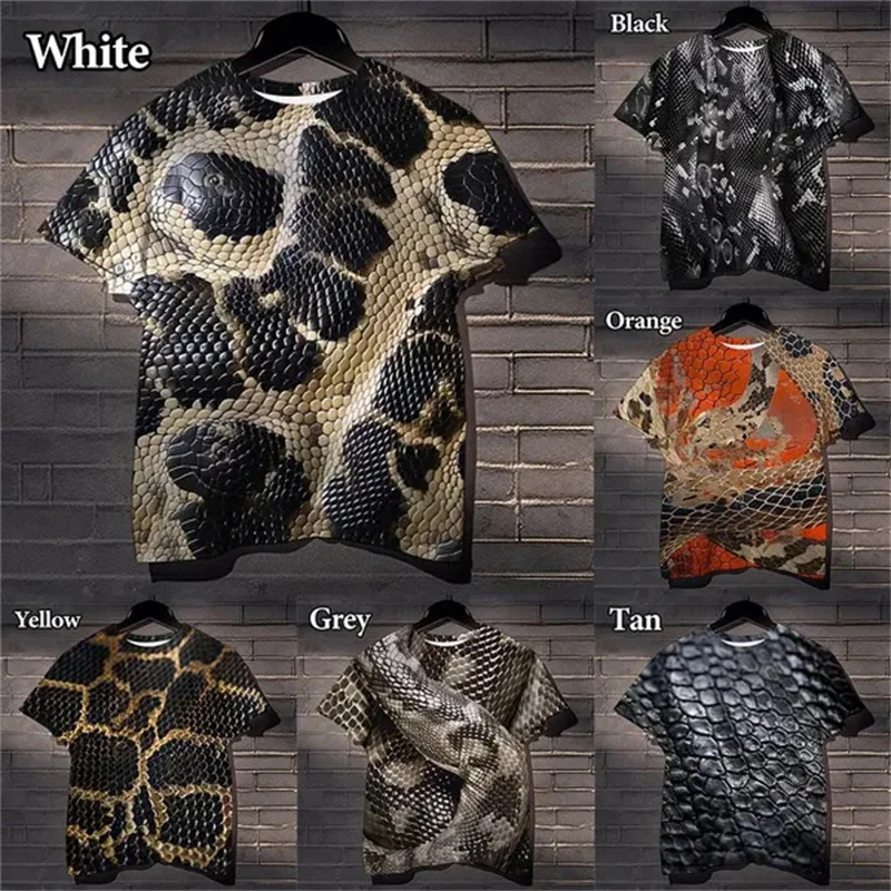 Animal Skin 3D Printed Casual Street Versatile Personality Fun Funny Cool Short-sleeved T-shirt Men Women Unisex Children Tshirt