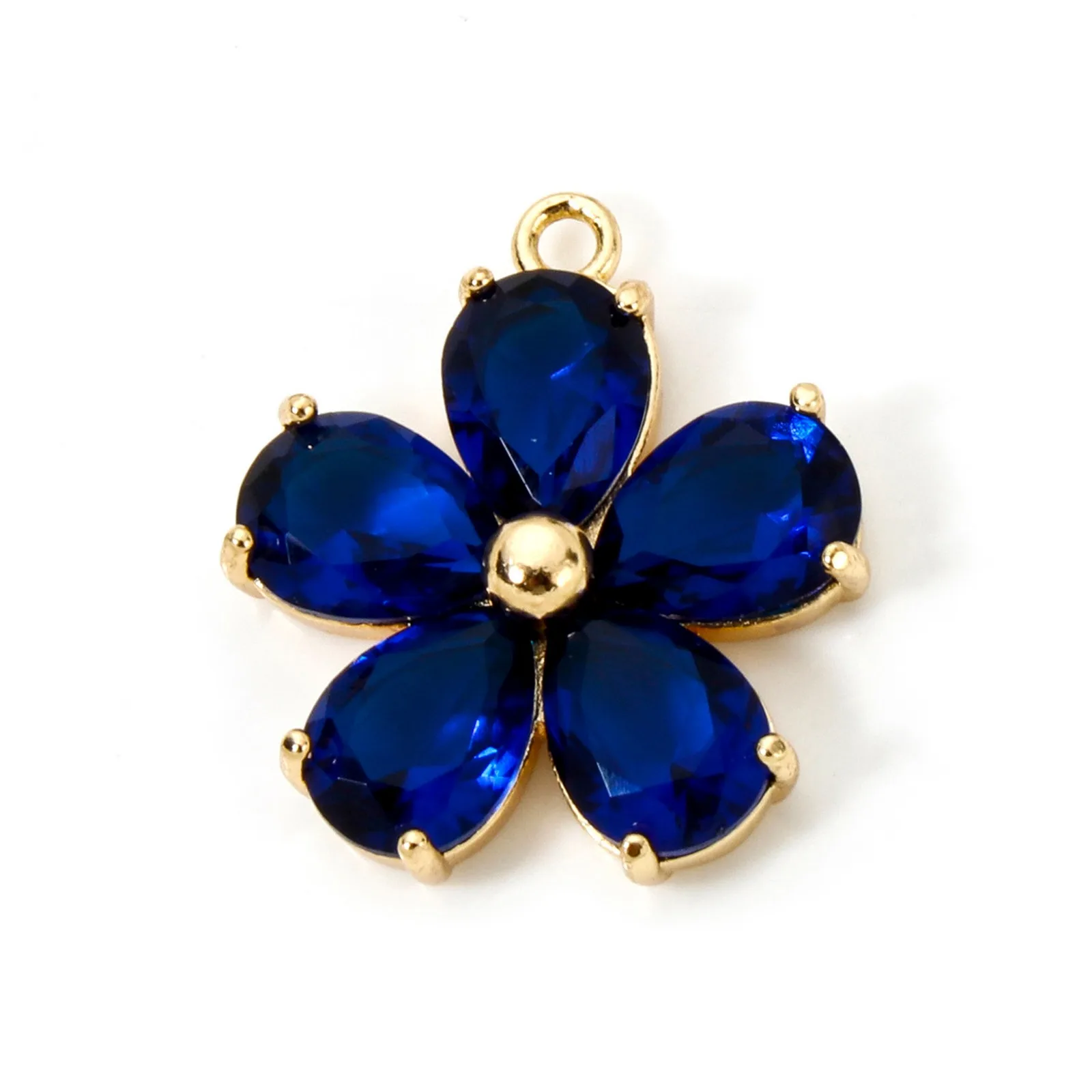 1pc Neue Messing Charms Gold Farbe Blume Mehrfarbige Glas Anhänger DIY Halskette Ohrringe Für Frauen Schmuck Erkenntnisse 21mm x 18,5mm – Detail 7
