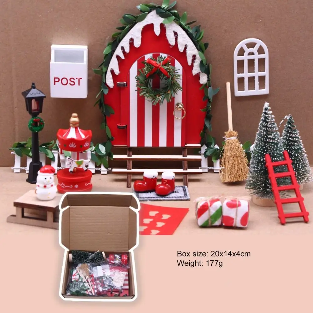 Mini Doll House Christmas Furniture Decoration Set Colorful High-Quality Dwarf Door Decoration Christmas Decorations