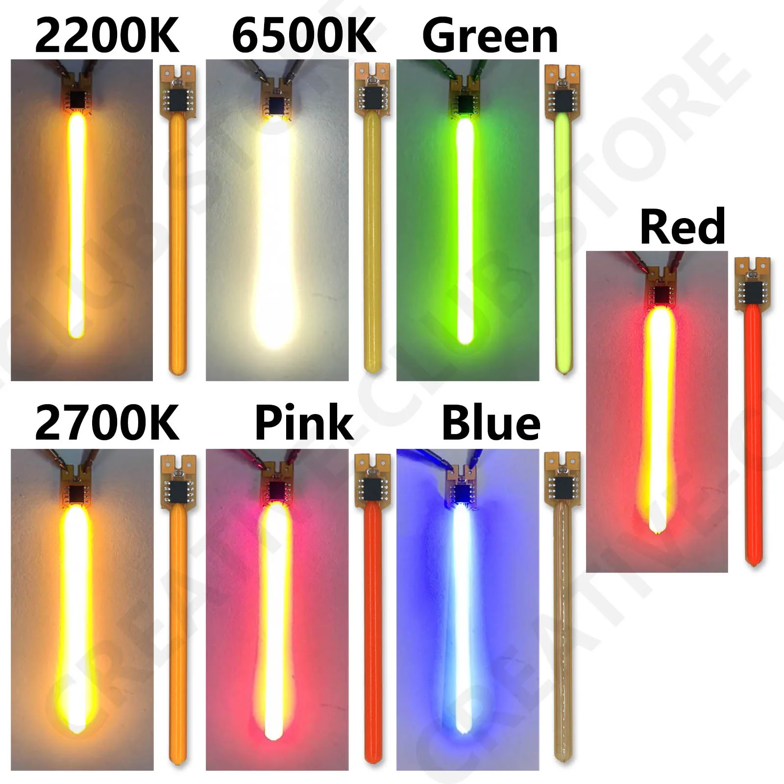 DC3V 40mm 58mm 70mm Multi Mode Meteor Lamp Filament With No Need Welding Buckle Wire COB LED Filament Diode Decorative Lighting