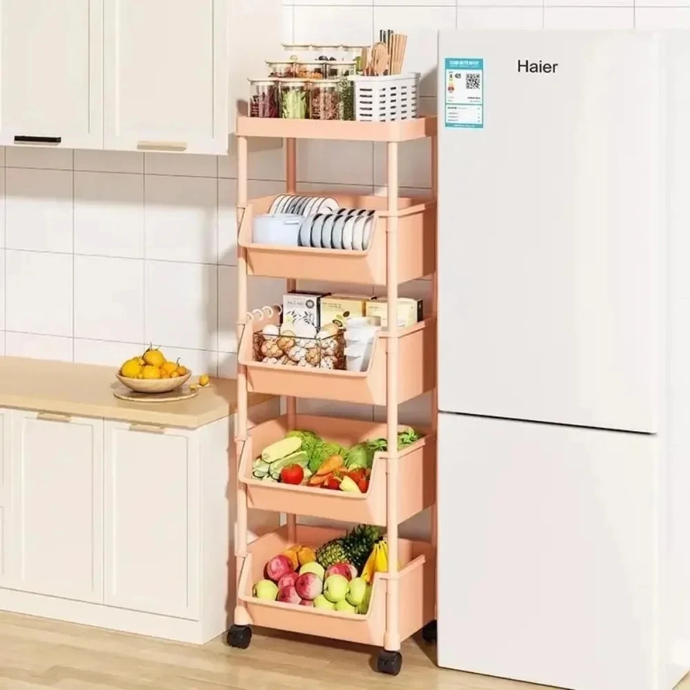 Trolley Bookshelf Movable Bookshelf Mobile Kitchen Storage Rack Multi-Layer Storages Shelve With Wheels Snack Cart Storage Rack image 3