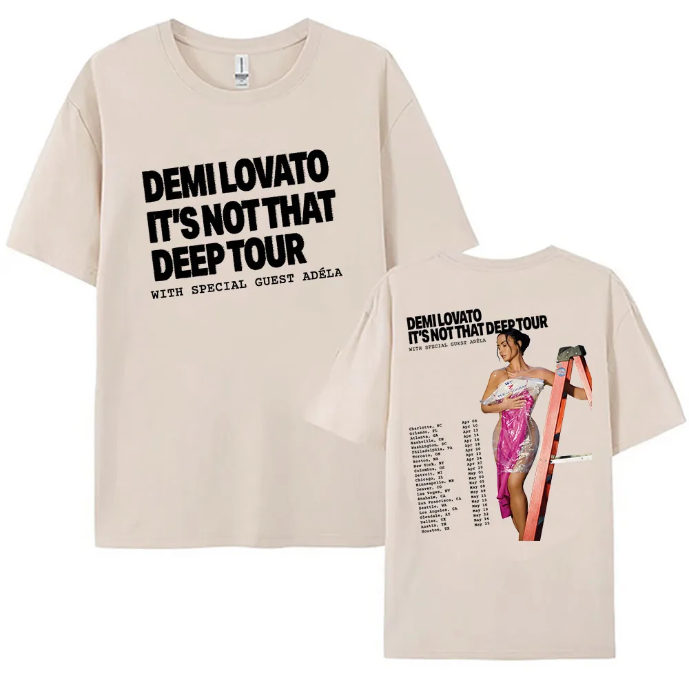 IT'S NOT THAT DEEP TOUR WITH SPECIAL GUEST ADÉLA T-Shirts DEMI LOVATO Grafikdruck T-Shirt Baumwolle Kurzarm Damenbekleidung