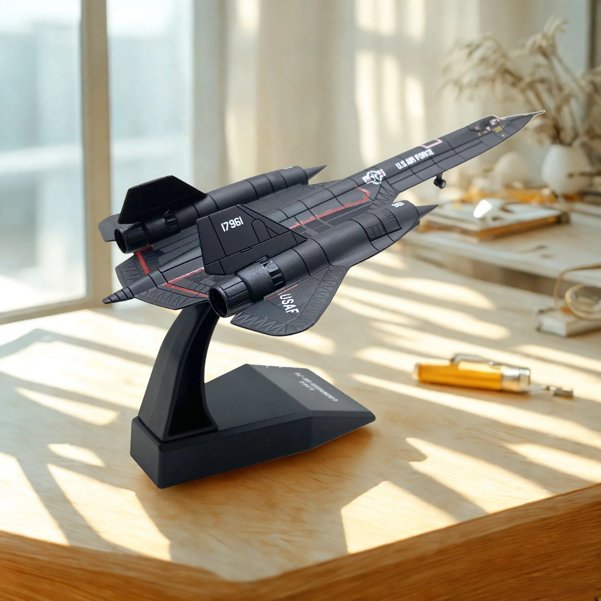

Украшения истребитель, масштаб 1/144, ВВС США, SR-71, Blackbird, модель самолета из сплава, литая под давлением модель самолета, интерьер