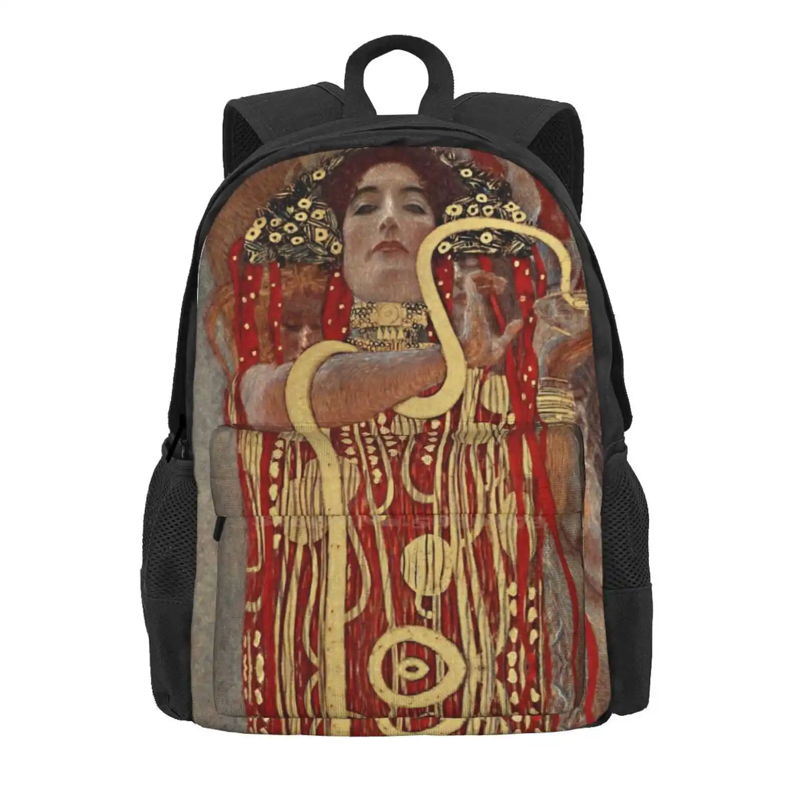 Gustav Klimt-Hygieia ( 1907 ) Large Capacity School Backpack Laptop Bags Famous Painting Vintage Antique Art Memory Artmemory