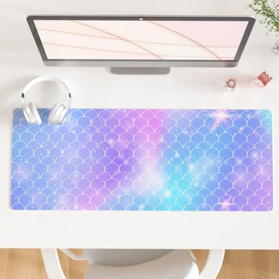 Large Desk Pad, Colorful Mouse Pad Desktop Decor, Waterproof PU Leather Desk Cover Protector, Desk Accessories for Office Home