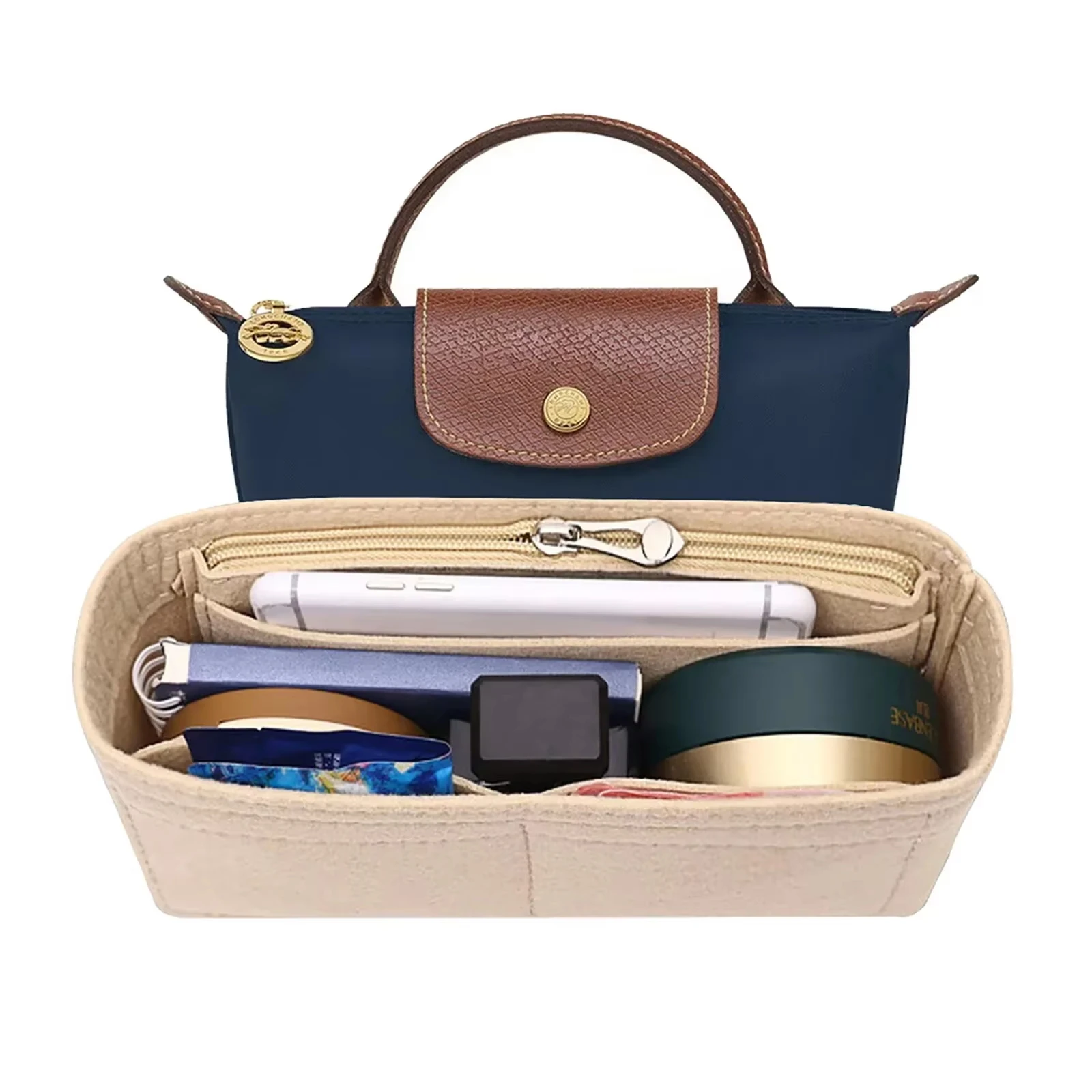 Felt Insert Bag Organizer Bag In Bag for Longchamp Mini Shoulder Bag For Handbag Purse Organizer