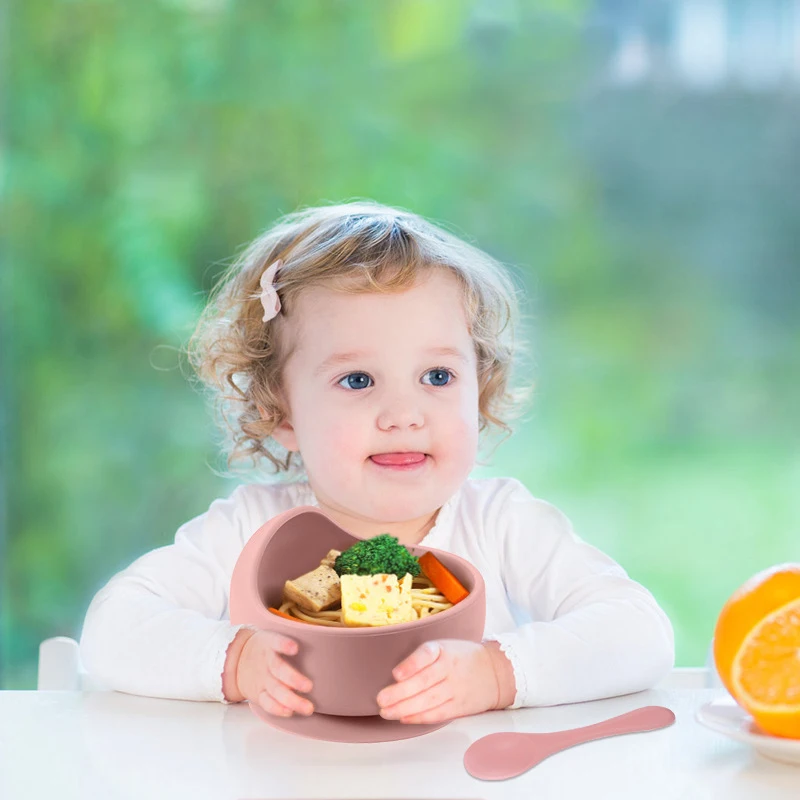 

Silicone Tableware Set Complementary Food Bowl Baby Bowl Baby Spoon Food Grade Silicone Bowl Baby Bowl Mother And Baby Supplies