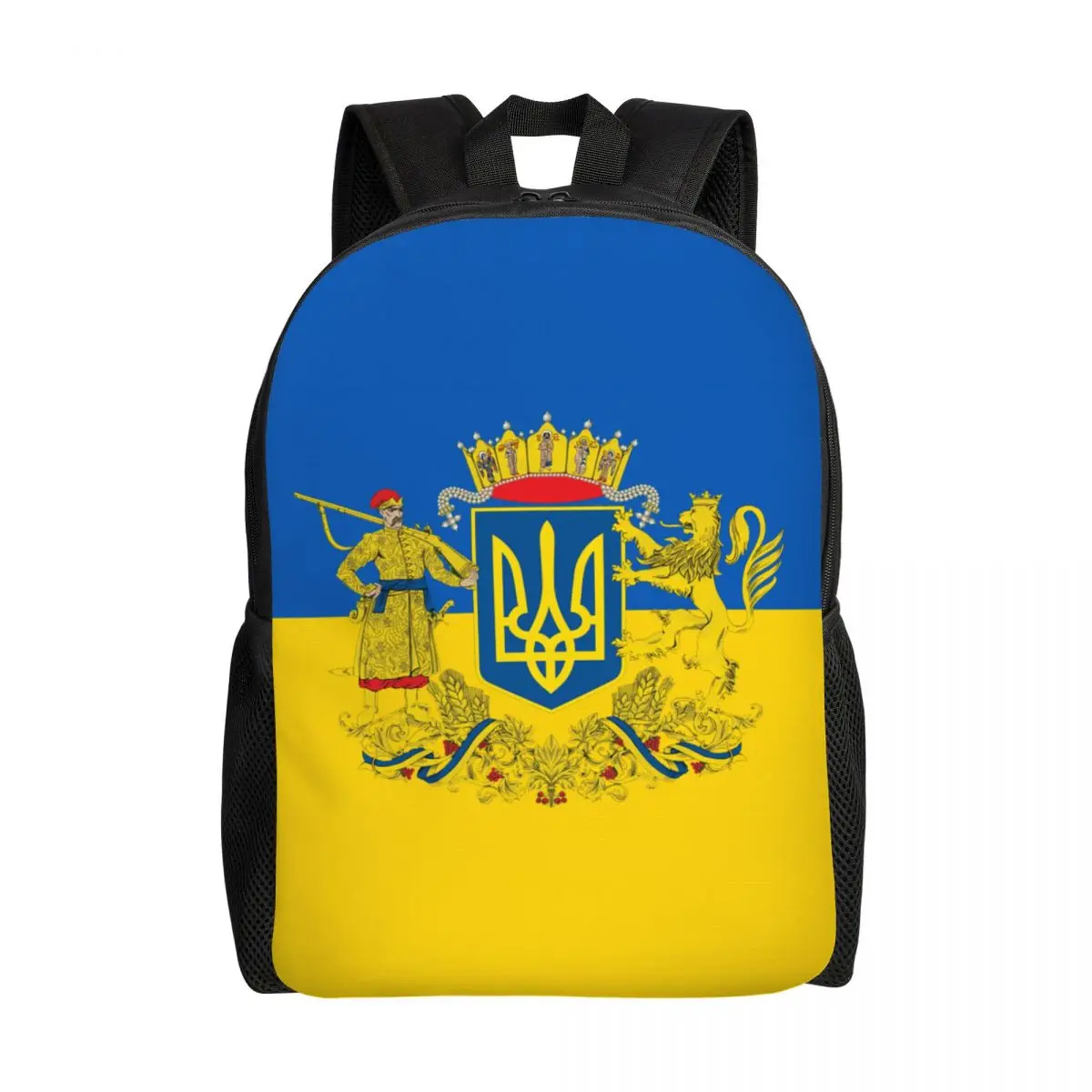 

Coat Of Arms Ukraine Backpack for Women Men College School Student Bookbag Fits 15 Inch Laptop Ukrainian Flag Bags