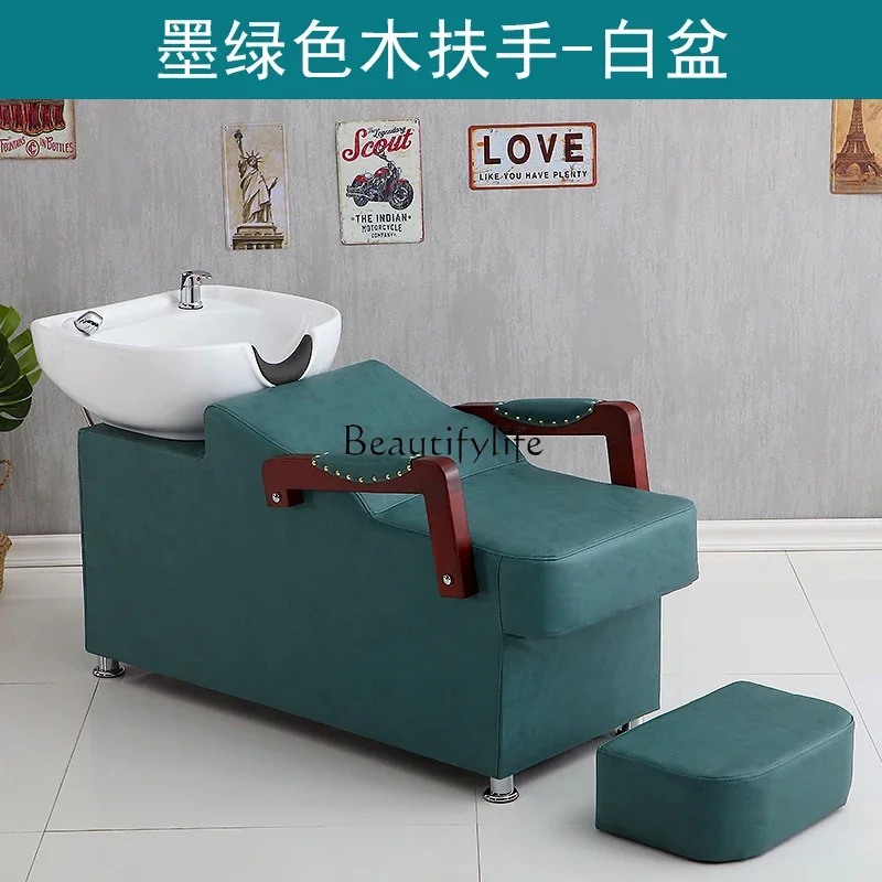 02Hair Saloon Dedicated Shampoo Chair High-End Flushing Bed Simple