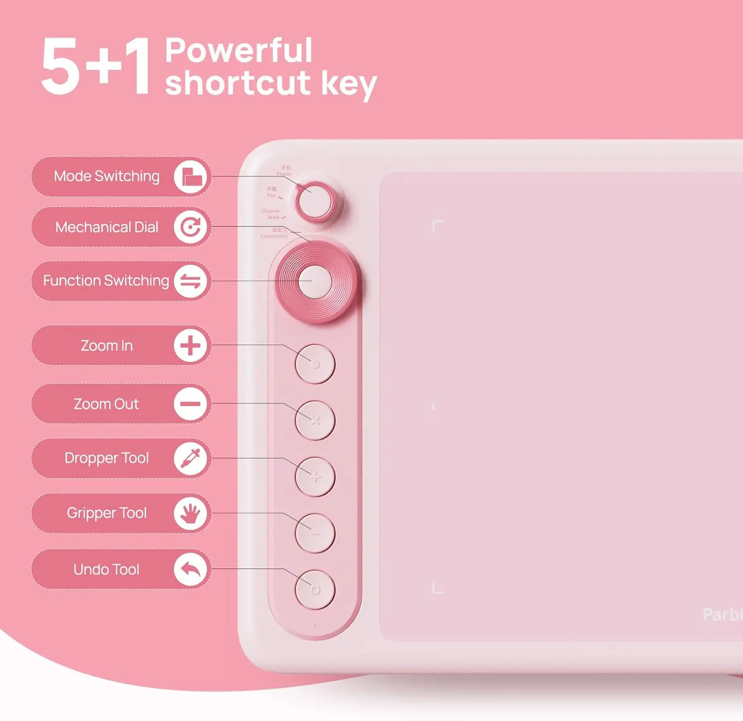 Parblo Intangbo X7 Graphic Tablet 7.2x4.5 inch Drawing Tablets, Digital Tablet with 6 Customized Keys for Design & Art Drawing