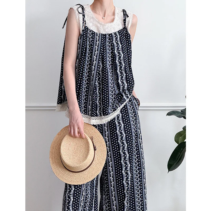 

Летняя контрастная женская рубашка, женский топ без рукавов в стиле пэчворк + комплект широких брюк, можно приобрести отдельно, новинка 2023 года.