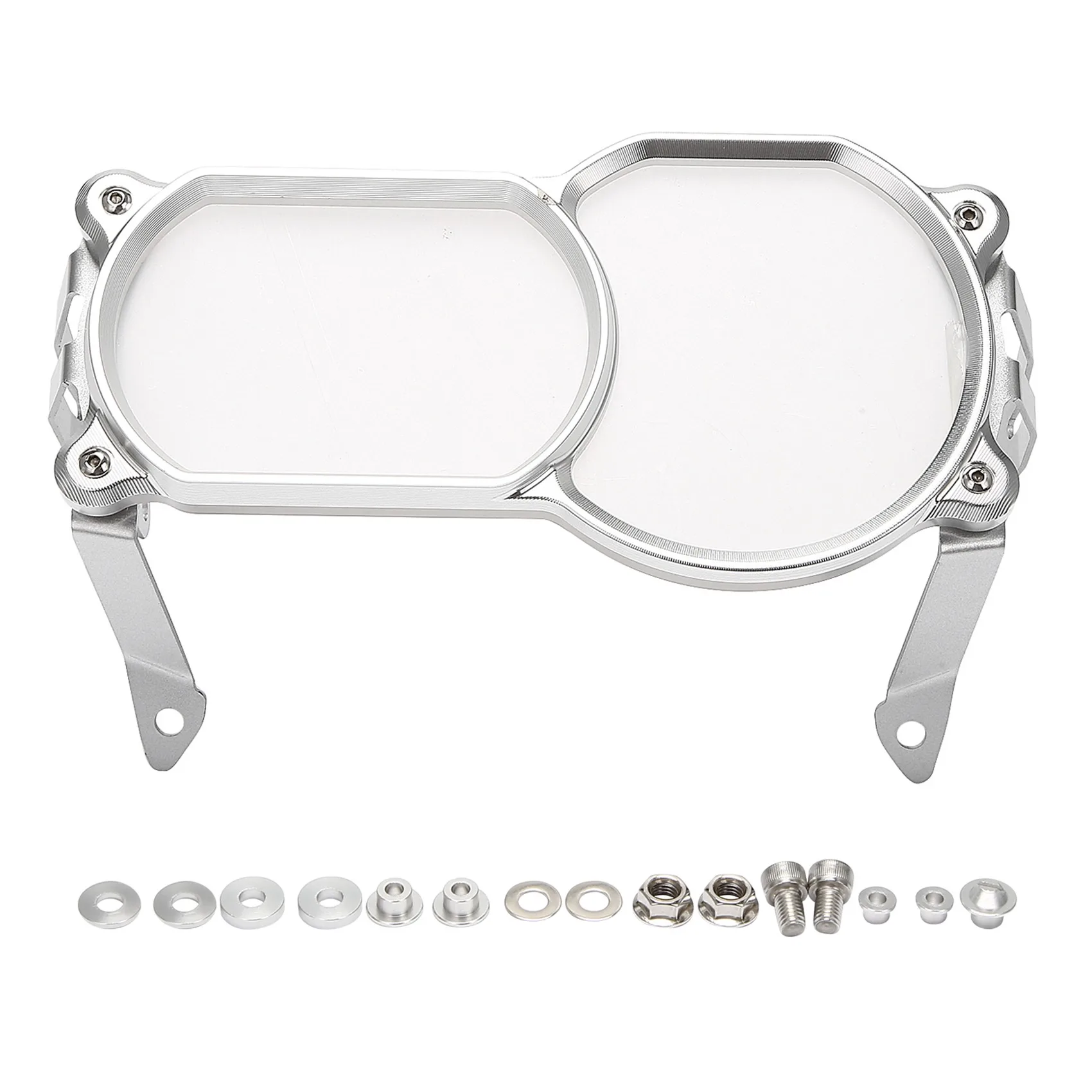 Motorcycle Headlight Grille Cover, For- F650GS F700GS F800GS Adventure F800R Headlamp Guard Protector Silver