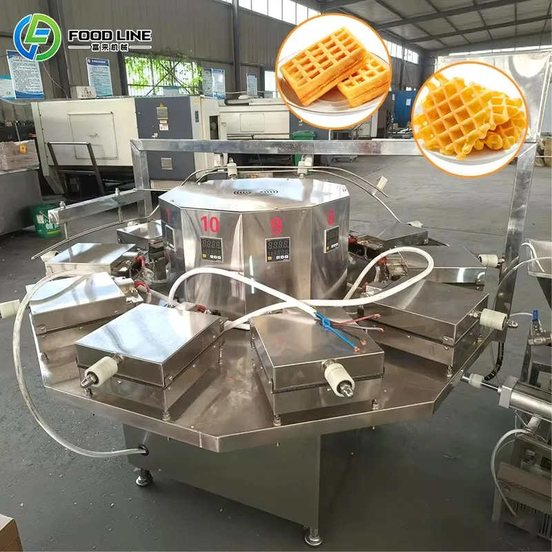 Potato Waffle Cutter Cheese Coin Mochi Waffle Machine Gas Fired Commercial Baking Equipment OEM Customized