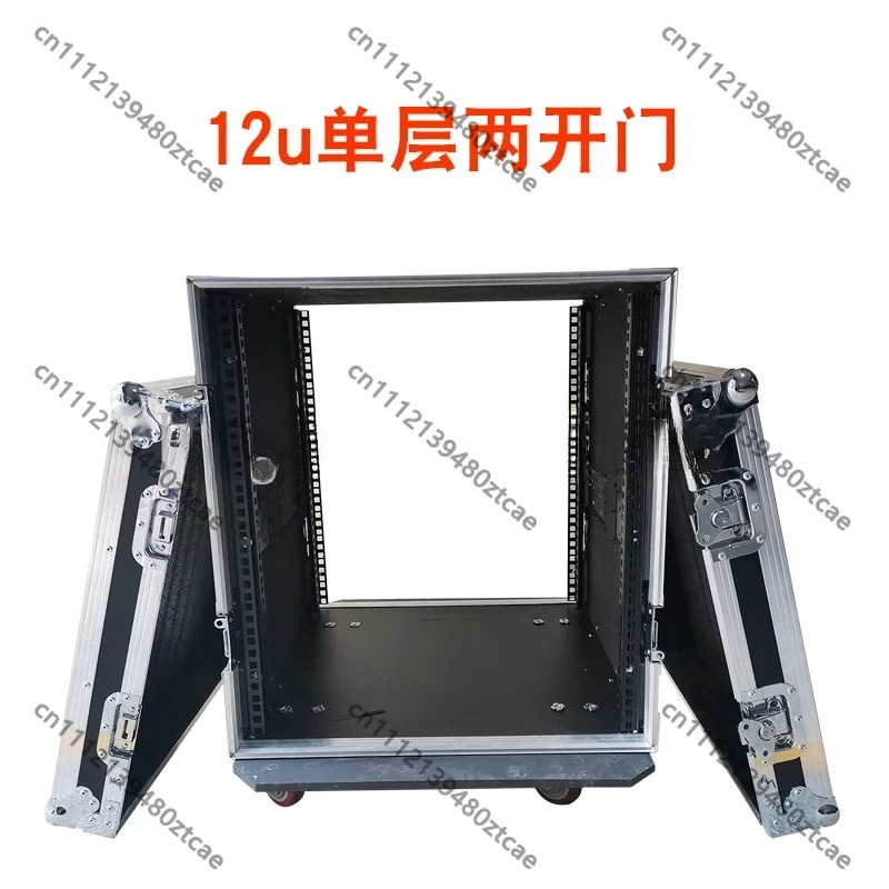 Estuche de transporte de doble puerta 12U 16U a prueba de golpes para mezclador de audio, amplificador, dispositivos de sonido, almacenamiento protector y caja de transporte para equipo de audio.