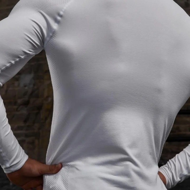 تي شيرت نسائي بدون خياطة من قماش الجاكار بأكمام طويلة للتمرين - مناسب سريع الجفاف للتدريب في صالة الألعاب الرياضية والرياضات الخارجية