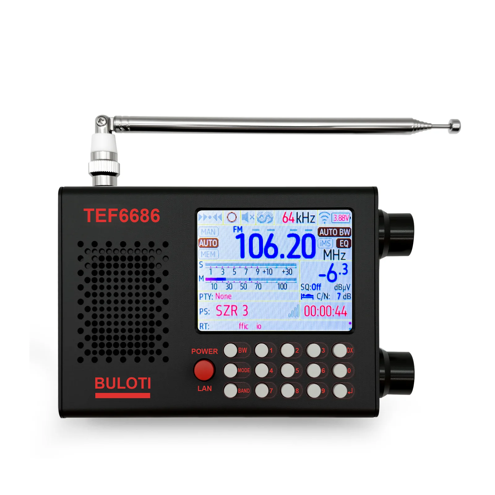 TEF6686 Radio Touch Screen Full Band FM AM Shortwave Receiver High Sensitivity DSP Radio for Car Home Outdoor