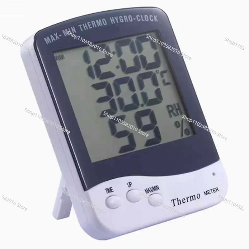 5PCS TA218B Household Industrial Thermometer with Clock Indoor Electronic Temperature Humidity Meter Gauge