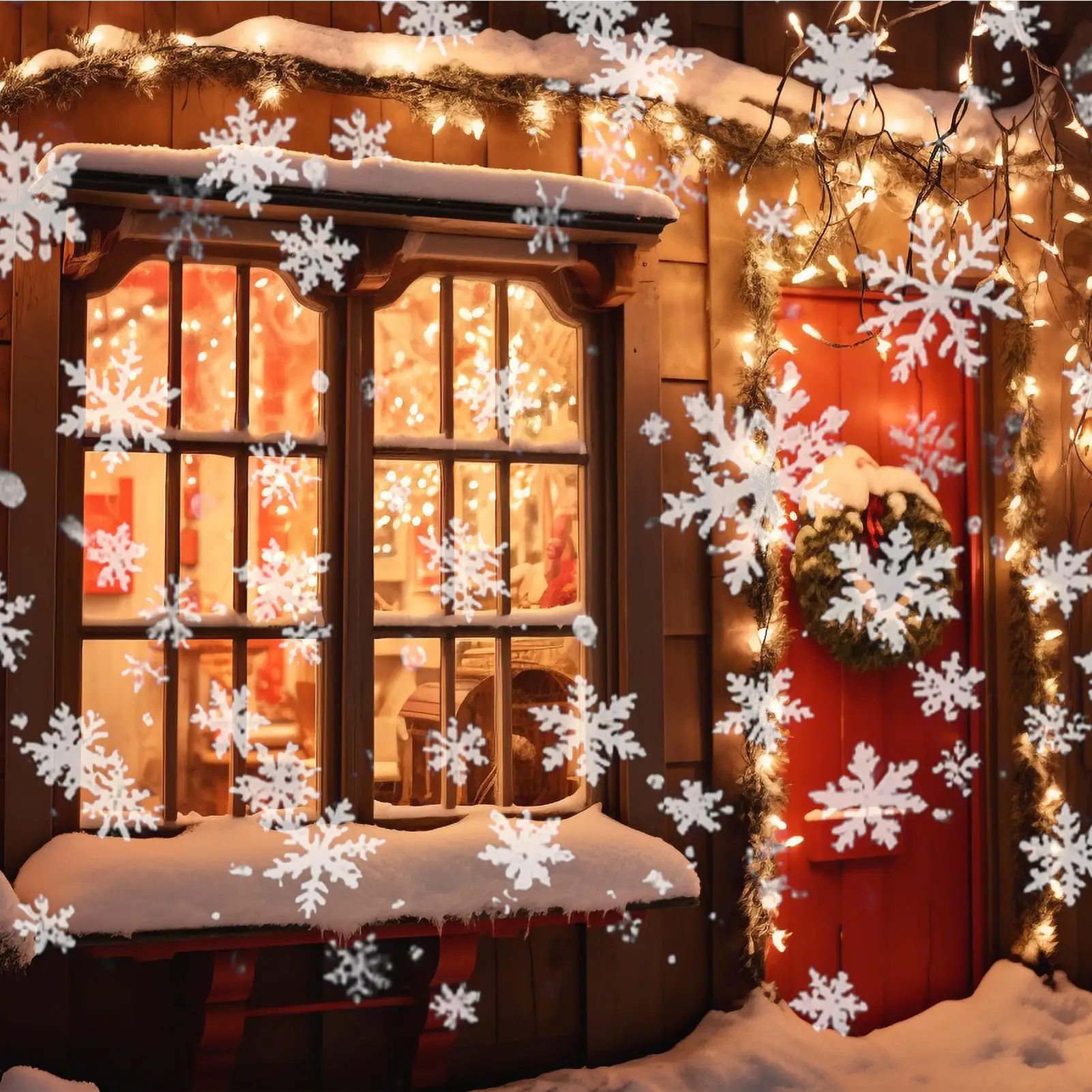 Christmas Light Projector Snowflake LED Ambient Lighting Holiday Projector Lights Outdoor Lamp For Garden Yard Patio Porch Wall