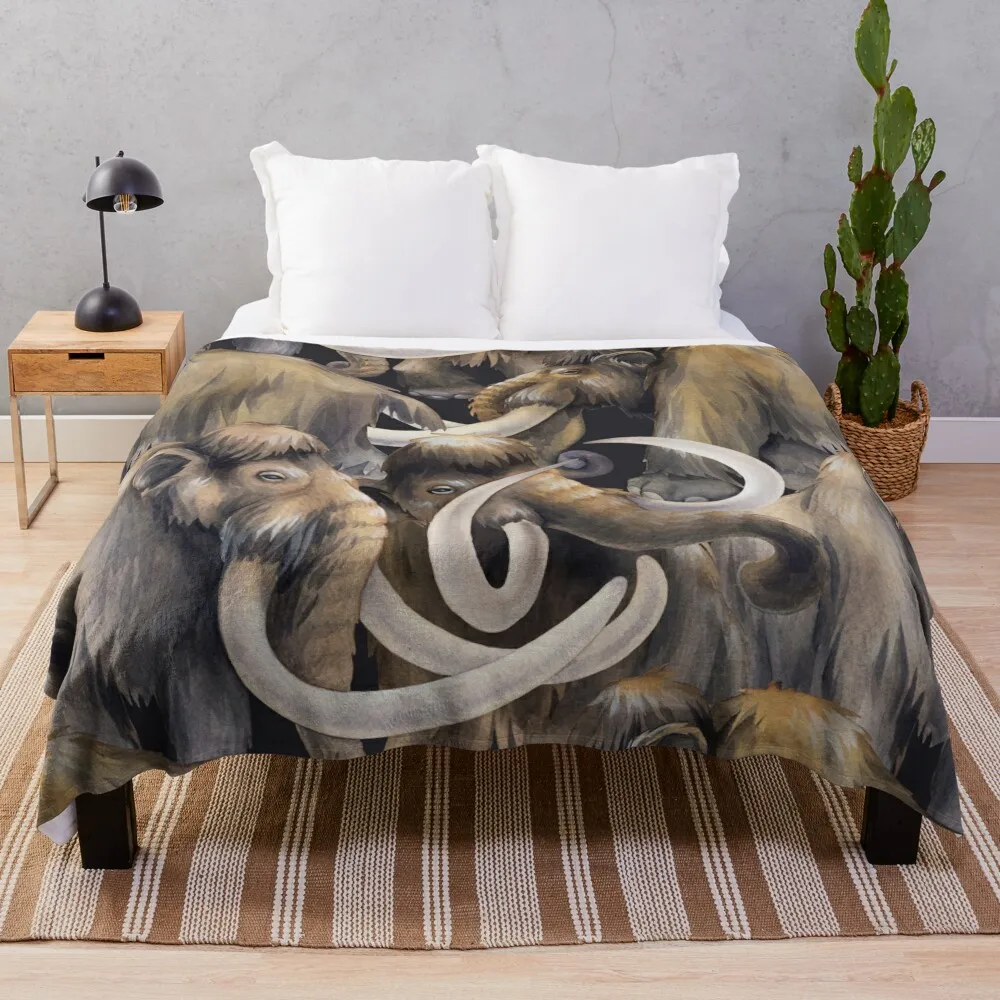 

Watercolor collection of mammoths Throw Blanket Luxury Luxury Thicken anime blankets ands Blankets