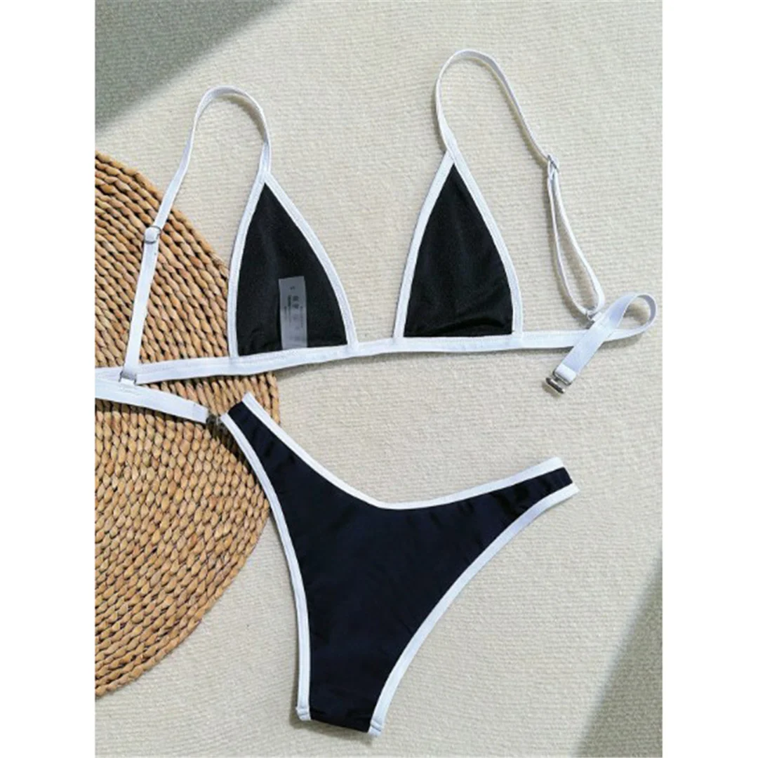Sexy Mini-BH, brasilianischer Bikini mit hohem Beinausschnitt, Damen-Badeanzug, zweiteiliges Bikini-Set, Badebekleidung, Badeanzug, Modell V6628. – Detail 10