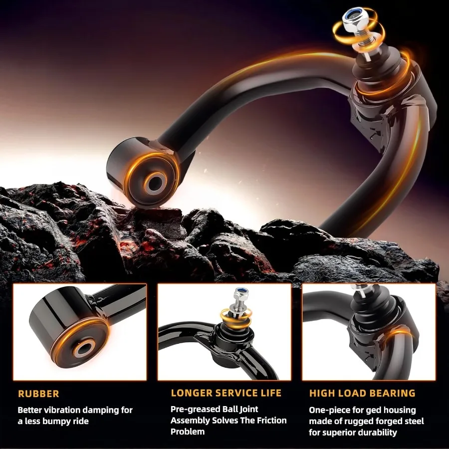 24 bras de commande supérieurs compatibles avec Ford F150 UCA 20042024, kit de suspension tubulaire avec joints à rotule, bague en caoutchouc réglable