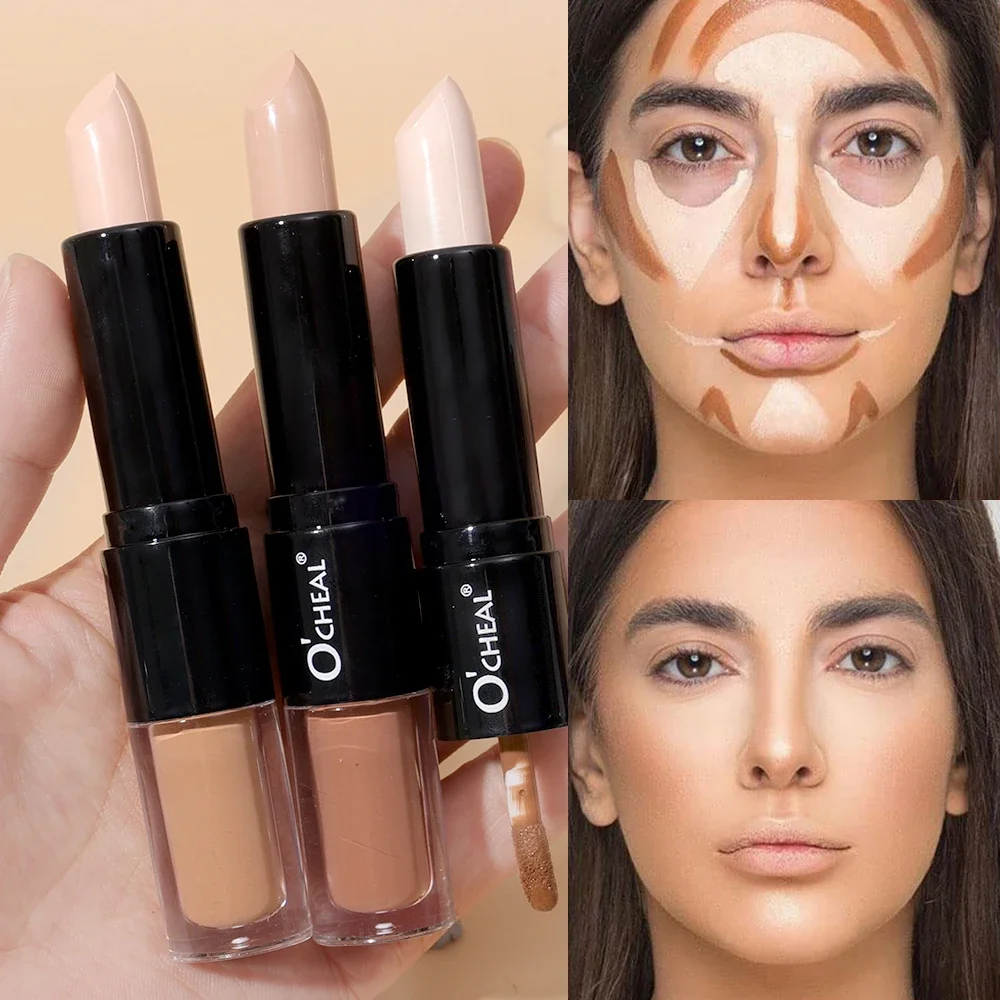 Waterdichte Bronzer Contour Stick Concealer Markeerstift Schaduw Stick Tweekoppige Contouren Gezicht Body Make-Up Cosmetisch