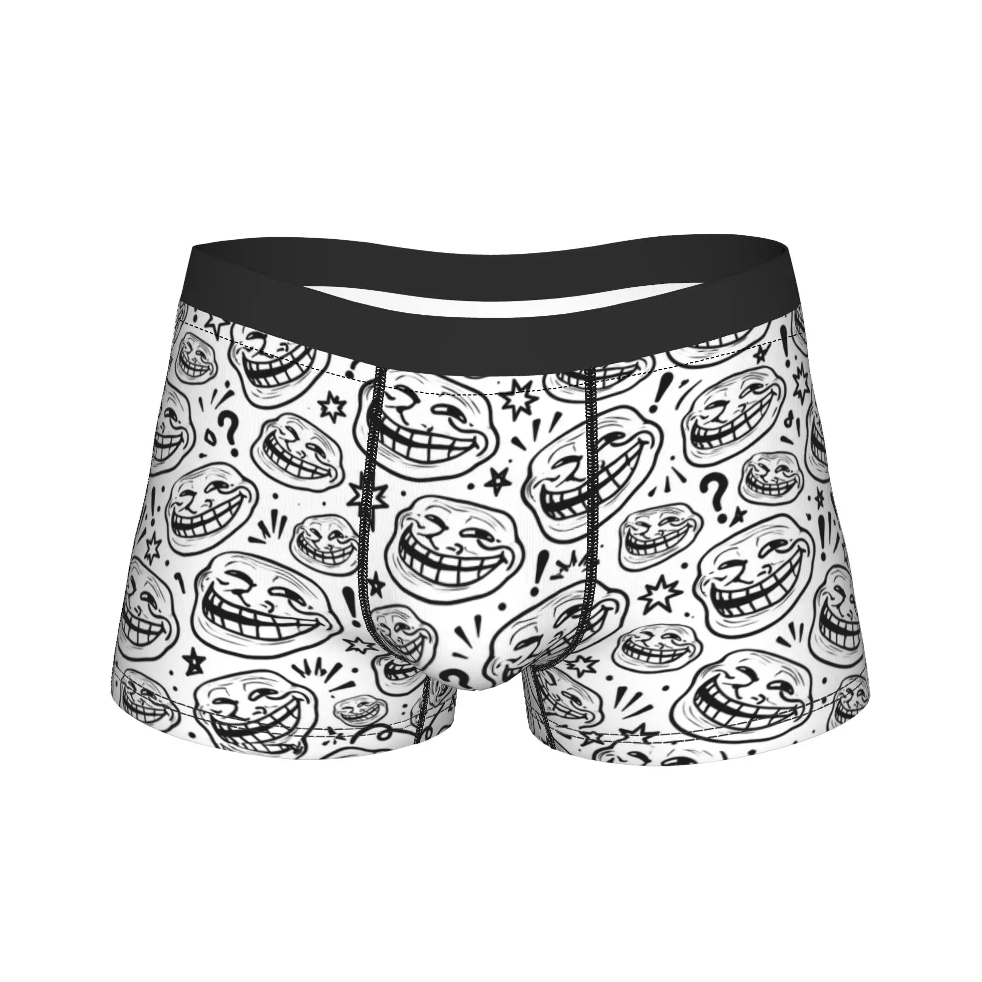 Rage Comic Trollfac Trunk Funny Anime Boxer Shorts  3D Pouch Underwear Trenky Pattern Shorts Briefs Elastic Men Panties Big Size
