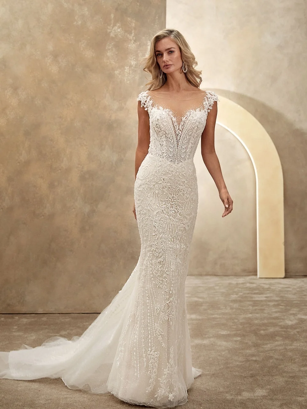 

Sexy Backless Wedding Dresses Charming Sleeveless Bridal Gowns Graceful Mermaid Floor-Length Wedding Gowns Vestidos De Novia