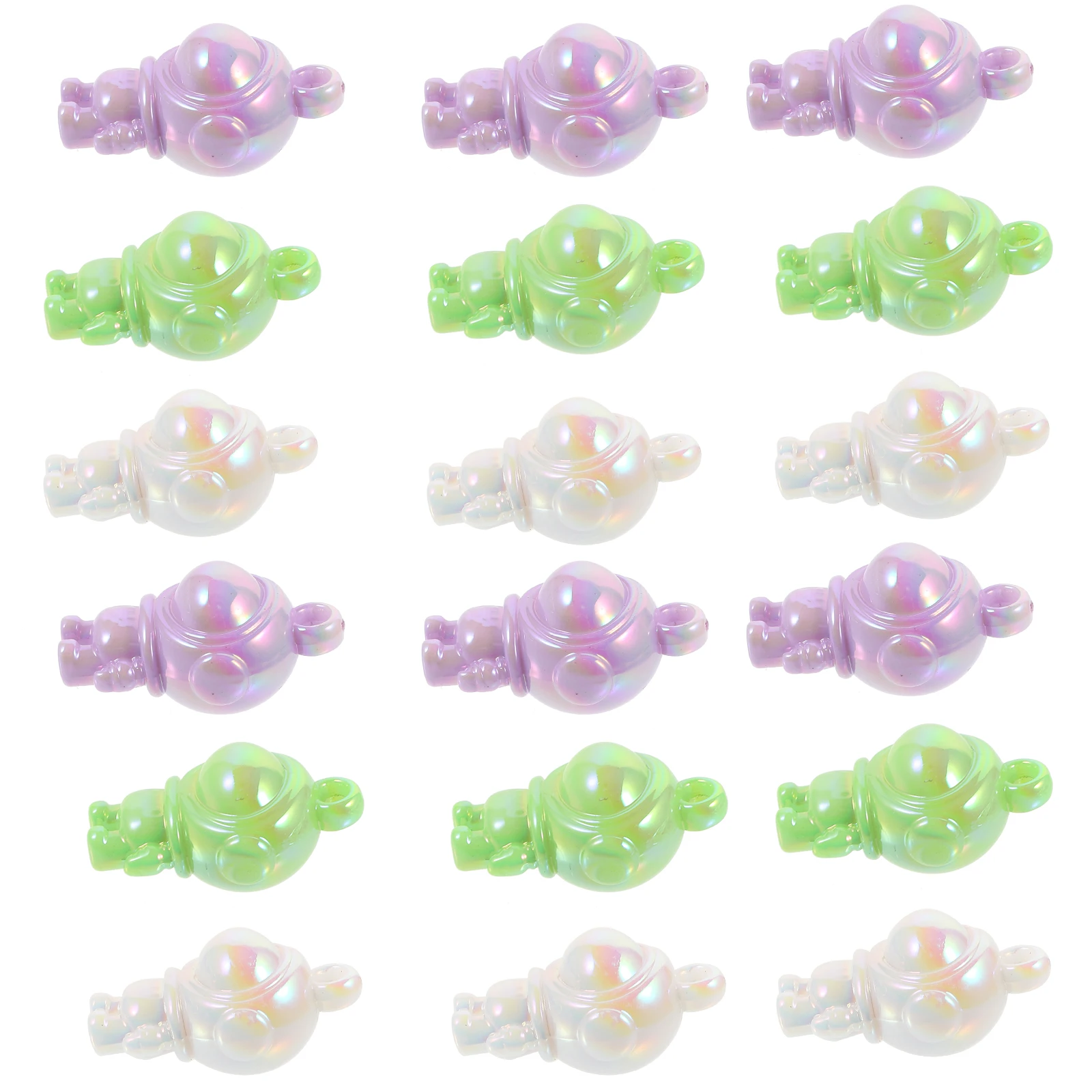 

30pcs Pendant Keychain Astronaut Charms DIY Acrylic Ornaments Bracelet Accessories White Green Purple Beads Jewelry Making
